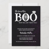 彼女はブーブブラックハロウィーンブライダルシャワーを見つけた 招待状 (正面)