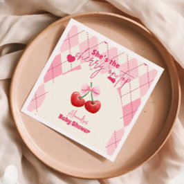 彼女はベビーシャワーのさくらんぼだ スタンダードカクテルナプキン