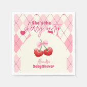 彼女はベビーシャワーのさくらんぼだ スタンダードカクテルナプキン (正面)