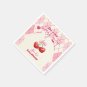 彼女はベビーシャワーのさくらんぼだ スタンダードカクテルナプキン (角)