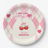 彼女はベビーシャワーのさくらんぼだ ペーパープレート (正面)