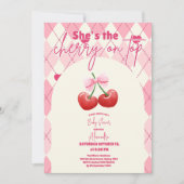 彼女はベビーシャワーのさくらんぼだ 招待状 (正面)
