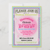 彼女はベビーシャワー招待状に行ポップ・アートのく 招待状 (正面)