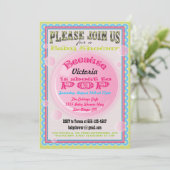 彼女はベビーシャワー招待状に行ポップ・アートのく 招待状 (スタンド正面)