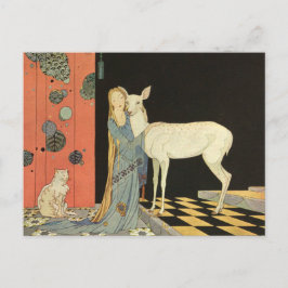 彼女はボニのまわりにー・ビッシュの首に腕を振った ポストカード