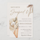 彼女はボホアイスブライダルシャワーをスクープ 招待状 (正面/裏面)