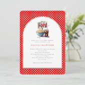 彼女はポップコーンポップ・アートのソーダの赤んポップ・アートのだシャワーを開こうとしている 招待状 (スタンド正面)