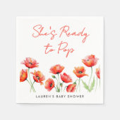 彼女はポピーの花ポップ・アートの春赤ちゃんシャワー準備ができている スタンダードカクテルナプキン (正面)