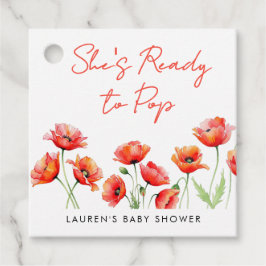 彼女はポピーの花ポップ・アートの春赤ちゃんシャワー準備ができている フェイバータグ