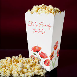 彼女はポピーの花ポップ・アートの春赤ちゃんシャワー準備ができている フェイバーボックス