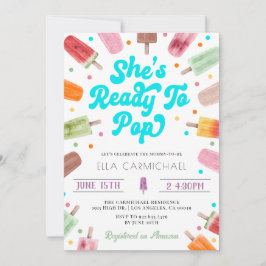 彼女はポプシクルの赤ポップ・アートのちゃんシャワーの準備ができている 招待状
