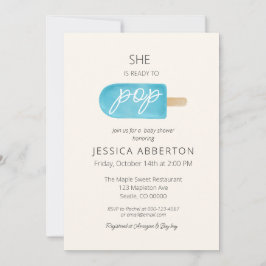 彼女はポプシクルの赤ポップ・アートのちゃんシャワーの準備ができている 招待状