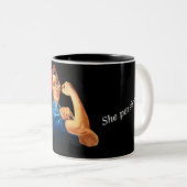 "彼女はマグ"主張しました ツートーンマグカップ (正面右)