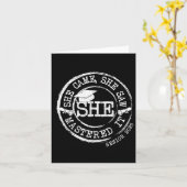 彼女はマスターズ学位の卒業レトロCl カード (黄色い花)