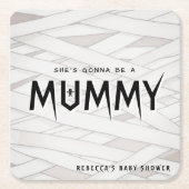 彼女はママのハロウィーンの赤ちゃんシャワーになる スクエアペーパーコースター (正面)