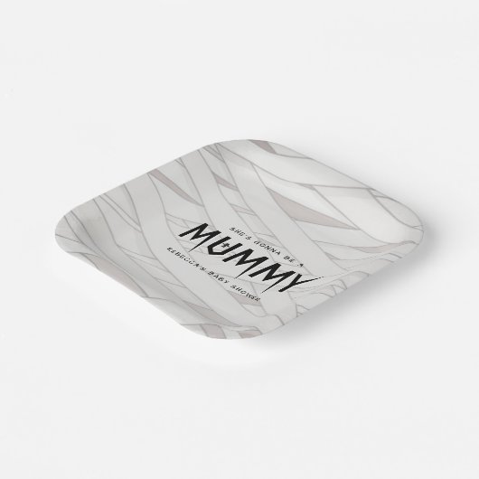 彼女はママのハロウィーンの赤ちゃんシャワーになる ペーパープレート (傾斜あり)