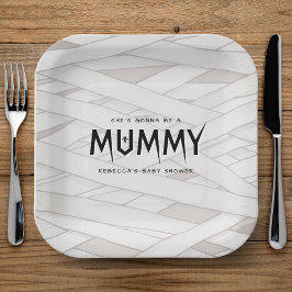 彼女はママのハロウィーンの赤ちゃんシャワーになる ペーパープレート