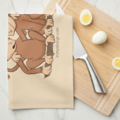 彼女はママサルにおもしろい見える キッチンタオル (四つ折り)