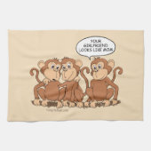 彼女はママサルにおもしろい見える キッチンタオル (横)