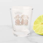 彼女はママサルにおもしろい見える ショットグラス (裏面)