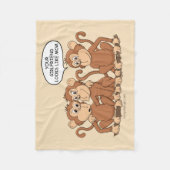 彼女はママサルにおもしろい見える フリースブランケット (正面)