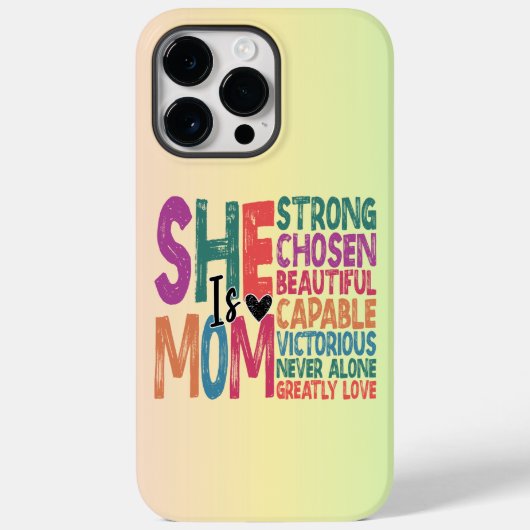 彼女はママ 幸せなママ レトロな名言 母の日 Case-Mate iPhoneケース (裏面)