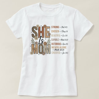 彼女はママ 強い 美しい 能力がある インスピレーション Tシャツ