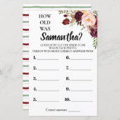 彼女はマルサラの花ブライダルシャワーゲーム (正面/裏面)