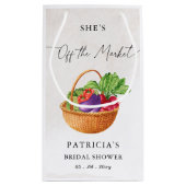 彼女はマーケットから去った 農家市場 ブライダルシャワー スモールペーパーバッグ (裏面)