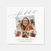 彼女はミニマルな写真を行ったグラードパーティー スタンダードカクテルナプキン (正面)