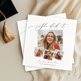 彼女はミニマルな写真を行ったグラードパーティー スタンダードカクテルナプキン