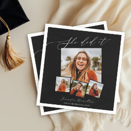 彼女はミニマルな写真を行ったグラードパーティー スタンダードカクテルナプキン