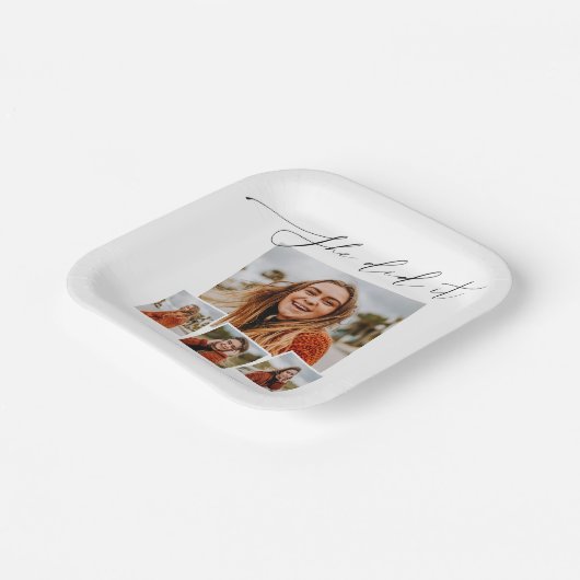 彼女はミニマルな写真を行ったグラードパーティー ペーパープレート (傾斜あり)