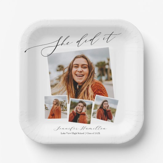 彼女はミニマルな写真を行ったグラードパーティー ペーパープレート (正面)