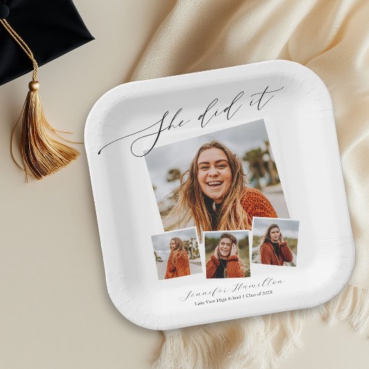 彼女はミニマルな写真を行ったグラードパーティー ペーパープレート