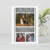 彼女はミニマルシンプル主義の灰色の卒業をした 案内状 (スタンド正面)