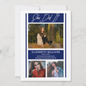 彼女はミニマルシンプル主義の青色卒業した 案内状 (正面)