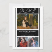 彼女はミニマルシンプル主義のBW卒業した 案内状 (正面)