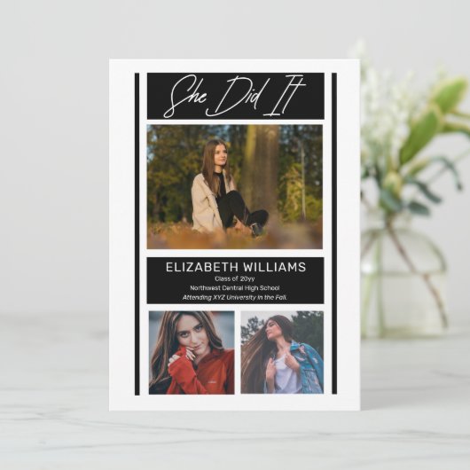 彼女はミニマルシンプル主義のBW卒業した 案内状 (スタンド正面)