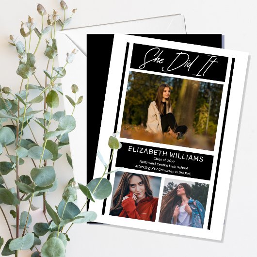 彼女はミニマルシンプル主義のBW卒業した 案内状