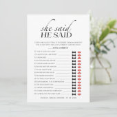 彼女はミニマルブライダルシャワーゲームカードと言った 招待状 (スタンド正面)