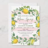 彼女はミンスクイズレモンブライダルシャワーを見つけた 招待状 (正面)
