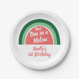 彼女はメロンの一つ、スイカの虹の誕生日 ペーパープレート