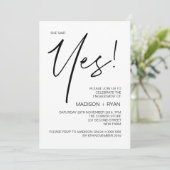 彼女はモダンな婚約パーティの黒及び白賛成しました 招待状 (スタンド正面)