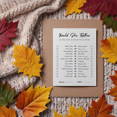 彼女はモダンむしろブライダルシャワーのゲームカードを望む 招待状