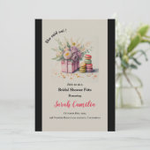 彼女はモダンウィー・マカロン・ブライダルシャワーとフランスの言った 招待状 (スタンド正面)