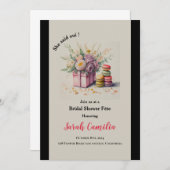 彼女はモダンウィー・マカロン・ブライダルシャワーとフランスの言った 招待状 (正面/裏面)