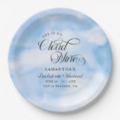 彼女はモダン雲の9のバチェロレッテ週末に来ている ペーパープレート (正面)