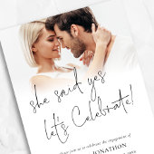 彼女はモダンYesの写真オーバーレイ婚約パーティと言った 招待状