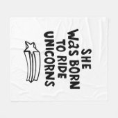 彼女はユニコーンに乗って生まれました フリースブランケット (正面(横))